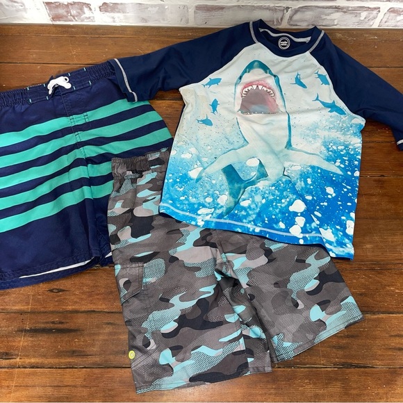 Swim bundle box Blue and Gray Rashguard Swim - Picture 1 of 6